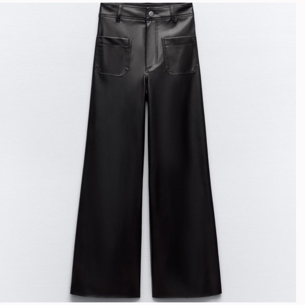 Zara Women's Black Leather pants